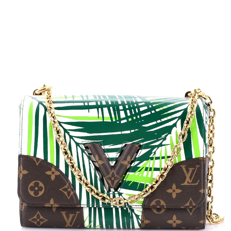 Louis Vuitton bags with a front - flap pocket for quick - access itemsTwist Handbag Limited Edition Palm Print Leather with Monogram Canvas MM