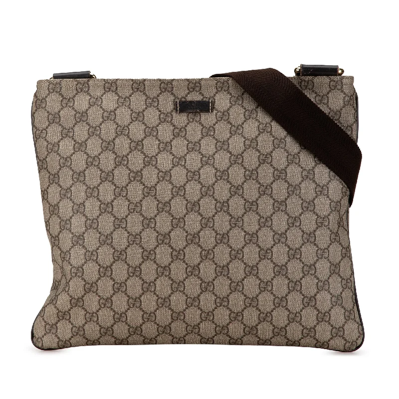 Women Gucci crossbody bags with a woven leather strapBrown Gucci GG Supreme Crossbody