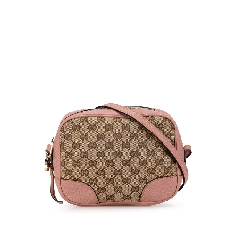 Gucci tote bags for women with a double - handle designBrown Gucci GG Canvas Bree Crossbody