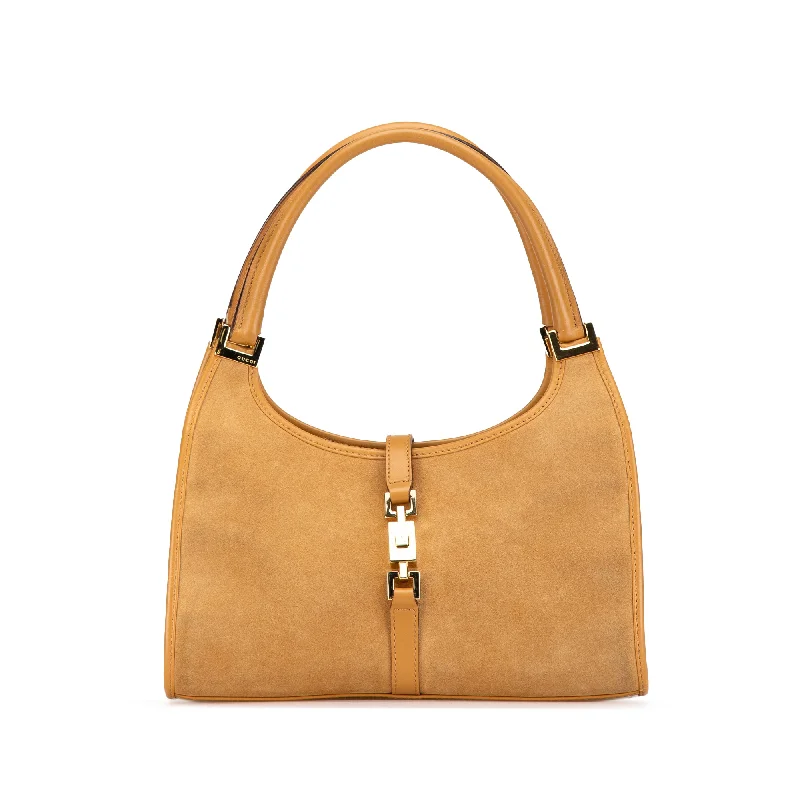 Women Gucci bags with a detachable mobile phone holderTan Gucci Suede Jackie Bardot Shoulder Bag