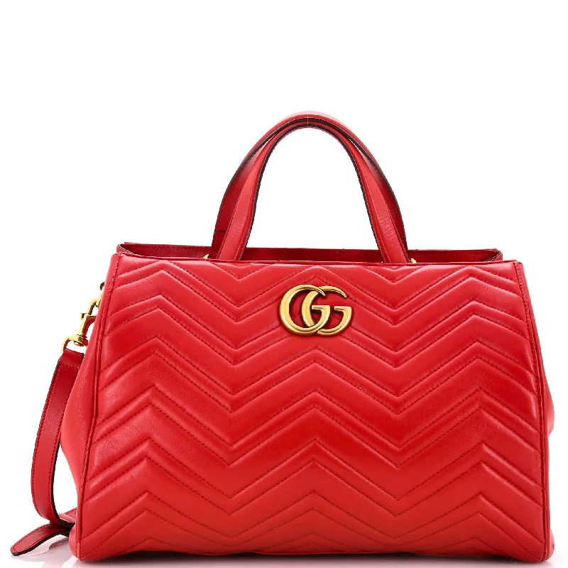 Gucci tote bags for women with a printed Gucci logoGG Marmont Tote Matelasse Leather Medium