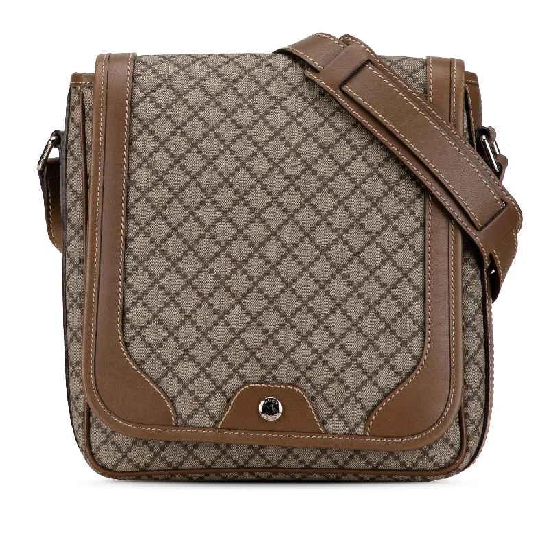 Gucci tote bags for women with a spacious interiorBrown Gucci Diamante Coated Canvas Crossbody