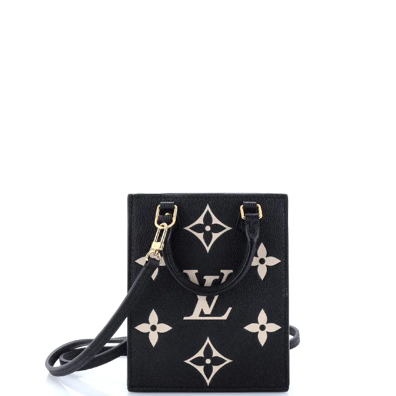 Louis Vuitton bags with a detachable mirror inside for on - the - go touch - upsPetit Sac Plat Bag Bicolor Monogram Empreinte Giant