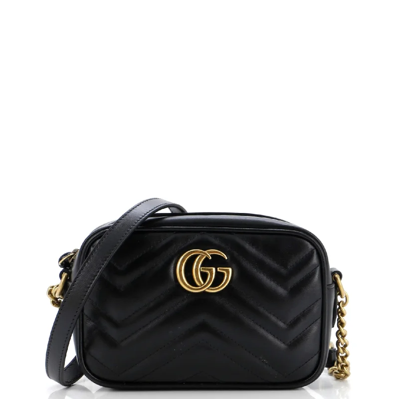 Women Gucci bags with a front - flap pocket for quick - access itemsGG Marmont Shoulder Bag Matelasse Leather Mini