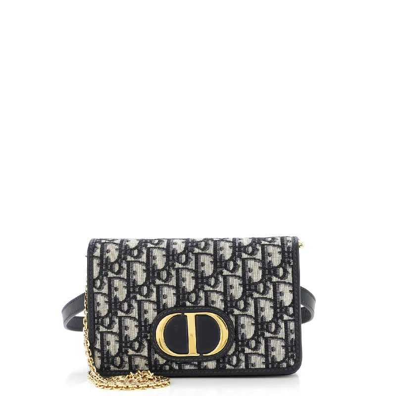 High - fashion Christian Dior bags with a geometric pattern30 Montaigne 2-in-1 Pouch Oblique Canvas