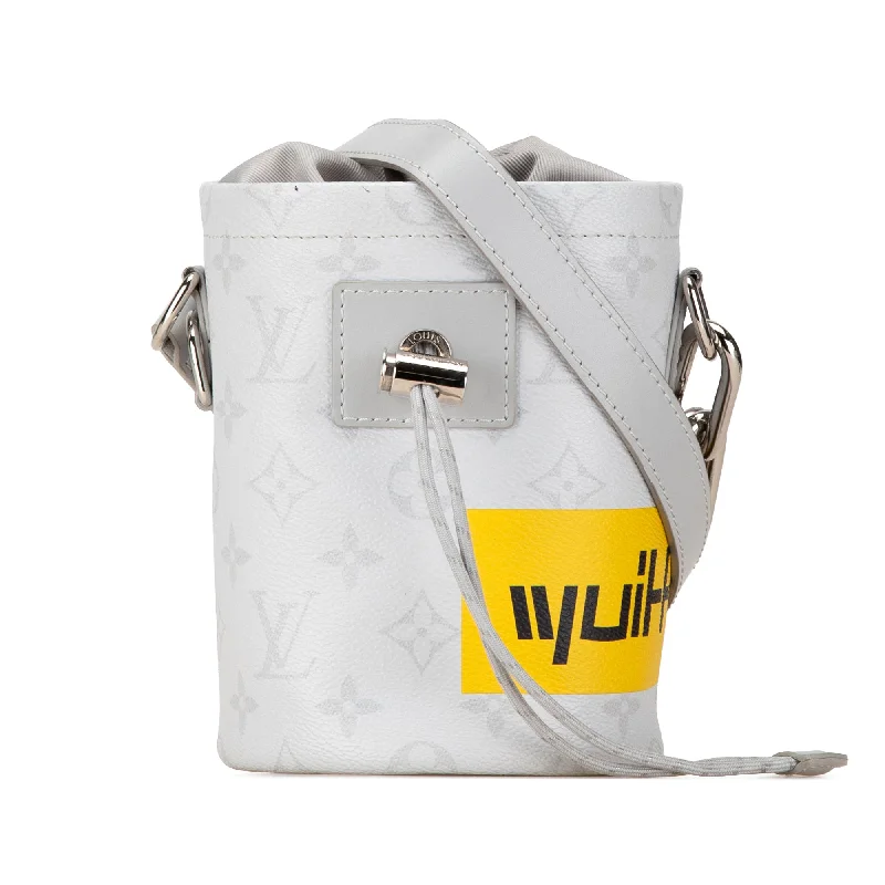 Ladies Louis Vuitton shoulder bags with a single - handle silhouetteGray Louis Vuitton Monogram Chalk Nano Sling Bag