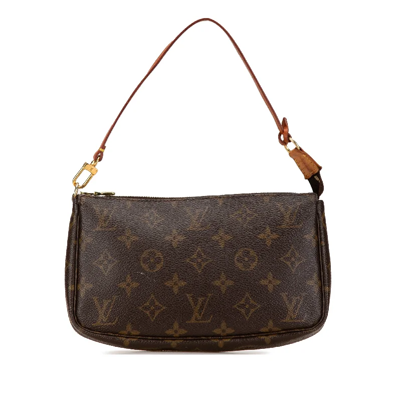 Louis Vuitton Alma bags with a detachable shoulder strap for versatilityBrown Louis Vuitton Monogram Pochette Accessoires Shoulder Bag