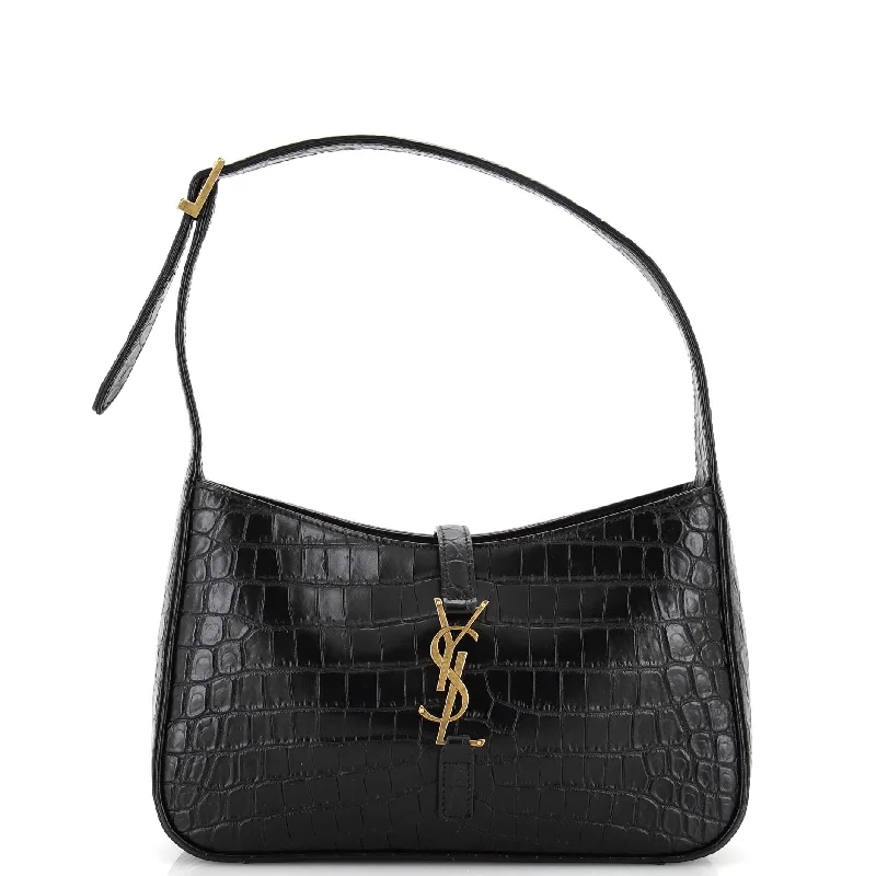 High - fashion Christian Dior bags with a geometric patternLe 5 a 7 Hobo Crocodile Embossed Leather Small