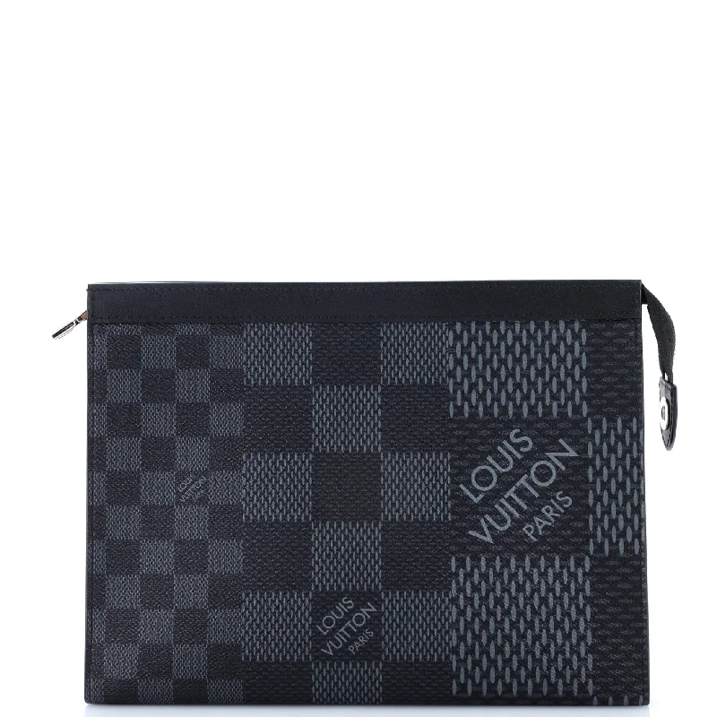 Louis Vuitton Alma bags with a monogram - embossed leather surfacePochette Voyage Limited Edition Damier Graphite Giant MM