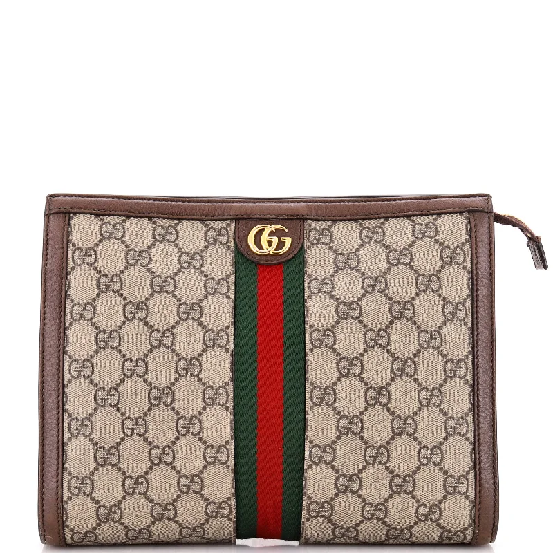 Gucci tote bags for women with a printed Gucci logoOphidia Pouch GG Coated Canvas Medium