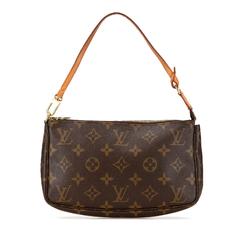 Louis Vuitton handbags with a back - zip pocket for storing valuablesBrown Louis Vuitton Monogram Pochette Accessoires Shoulder Bag