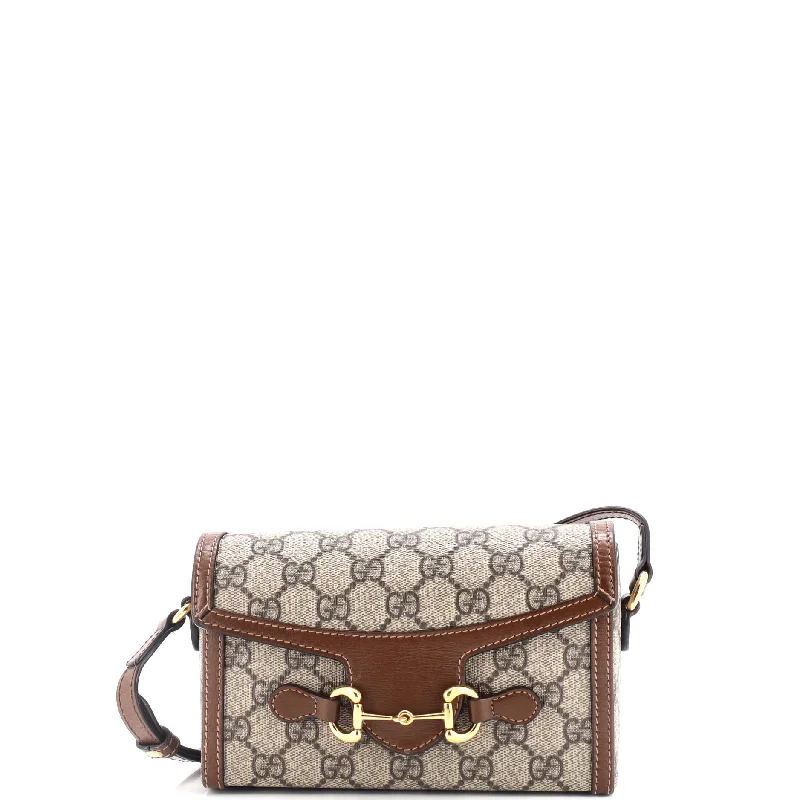 Gucci Dionysus bags for women with tiger - head claspsHorsebit 1955 Flap Crossbody Bag GG Coated Canvas Mini