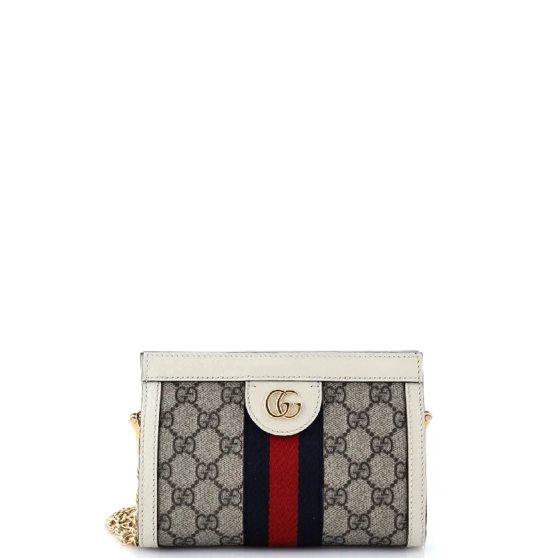 Women Gucci bags with a front - zip pocket for small itemsOphidia Chain Shoulder Bag GG Coated Canvas Mini