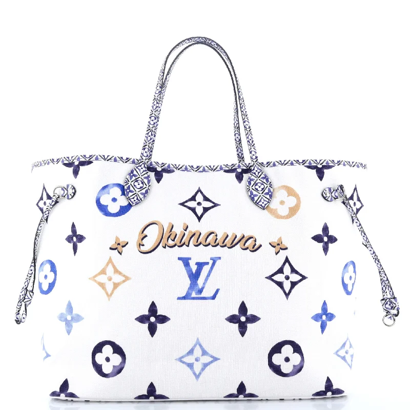 Louis Vuitton tote bags with a double - handle and shoulder - strap optionNeverfull NM Tote Limited Edition Cities By The Pool Monogram Watercolor Giant GM