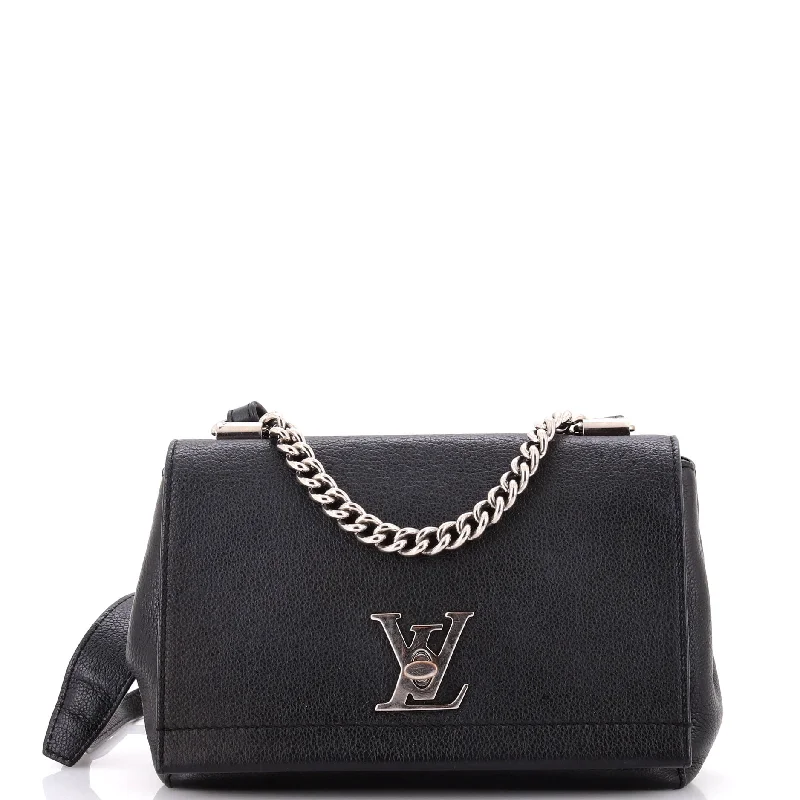 Ladies Louis Vuitton shoulder bags with a magnetic - closure flap for easeLockme II Handbag Leather BB