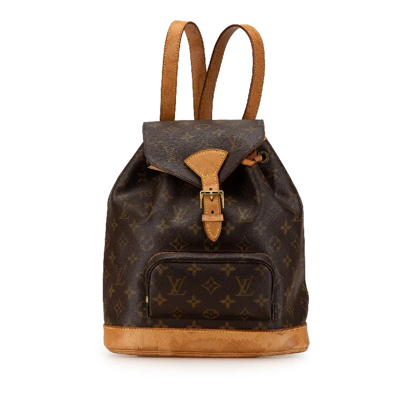 Louis Vuitton bags with a magnetic snap closure for easy accessBrown Louis Vuitton Monogram Montsouris PM Backpack