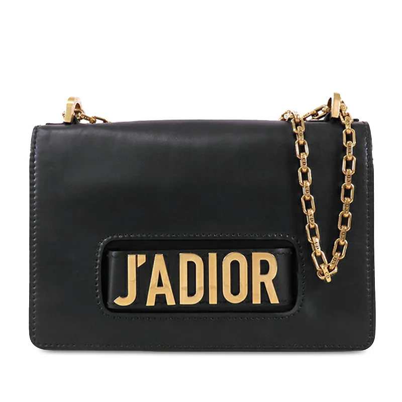 Christian Dior bags with a detachable coin purse insideBlack Dior Leather JAdior Chain Flap Shoulder Bag