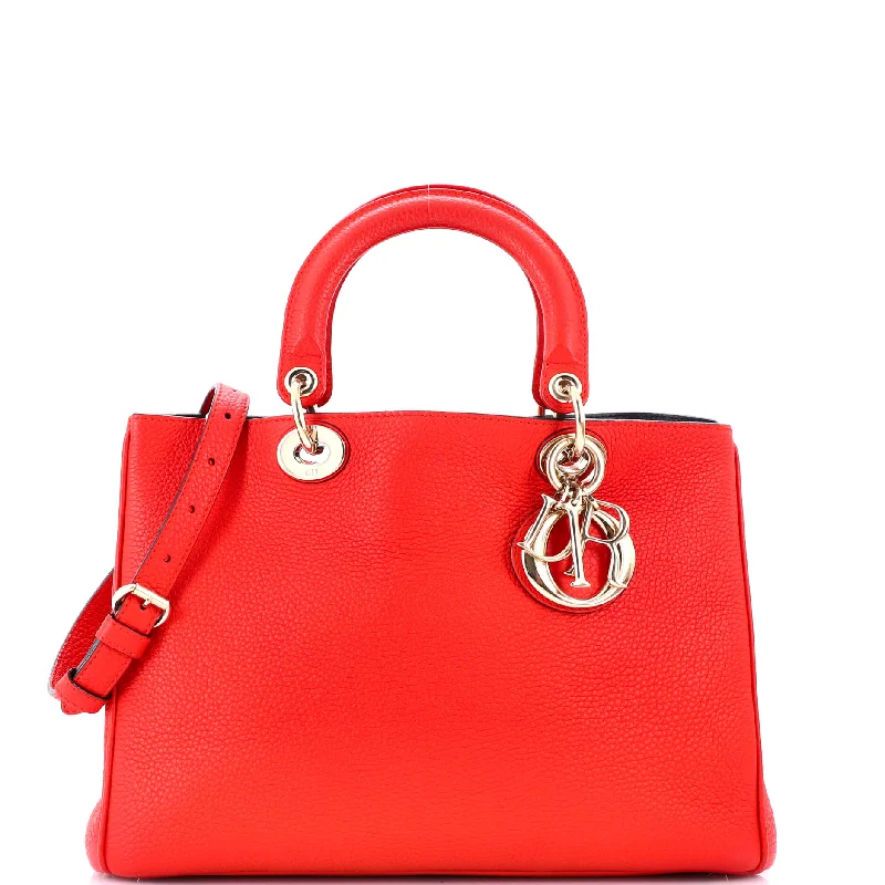 Christian Dior tote bags with a double - handle and shoulder - strap optionDiorissimo Tote Pebbled Leather Medium