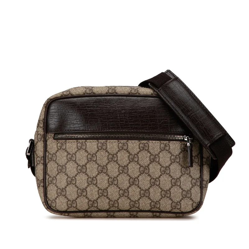 Women Gucci bags with a detachable mobile phone holderBrown Gucci GG Supreme Crossbody