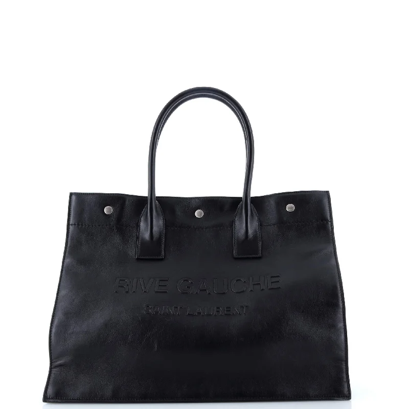 Christian Dior handbags with a detachable mirror for on - the - go touch - upsRive Gauche Shopper Tote Leather Small