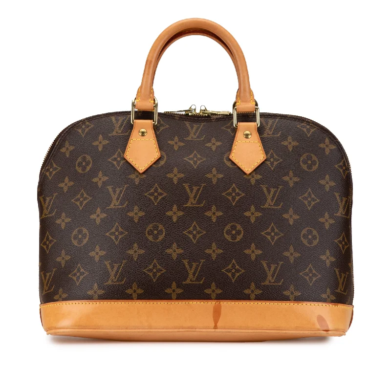 Louis Vuitton bags with a front - flap pocket for quick - access itemsBrown Louis Vuitton Monogram Alma PM Handbag