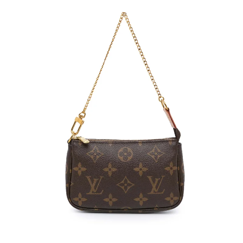 Louis Vuitton Alma bags with a leather - wrapped handle for a luxurious feelBrown Louis Vuitton Monogram Mini Pochette Accessoires Handbag