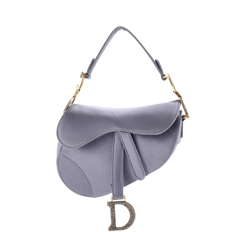 Christian Dior handbags with a snap - button closure and a decorative buckleSaddle Handbag Satin with Crystals Mini