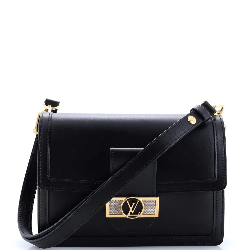 Louis Vuitton handbags with a patent - leather finish for a shiny lookDauphine Shoulder Bag Calfskin MM