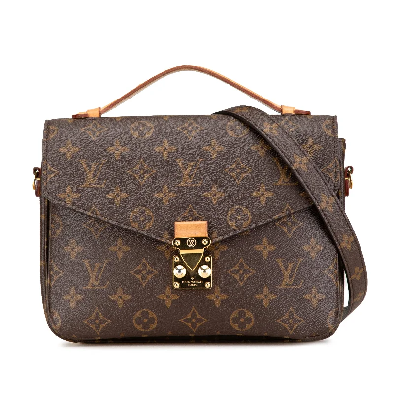 Louis Vuitton Twist bags with a snakeskin - effect panel for a bold lookBrown Louis Vuitton Monogram Pochette Metis Satchel