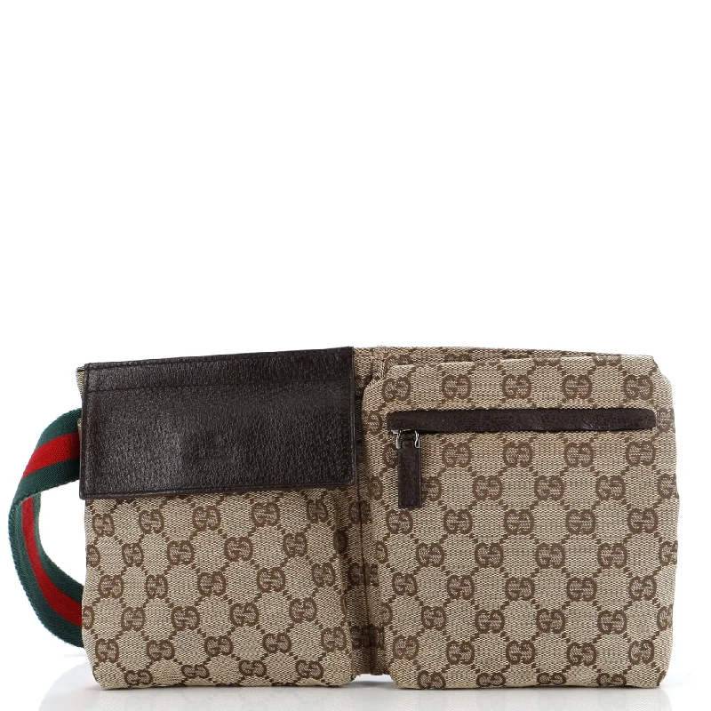 Gucci Marmont bags for women with a snakeskin - effect panelVintage Double Belt Bag GG Canvas