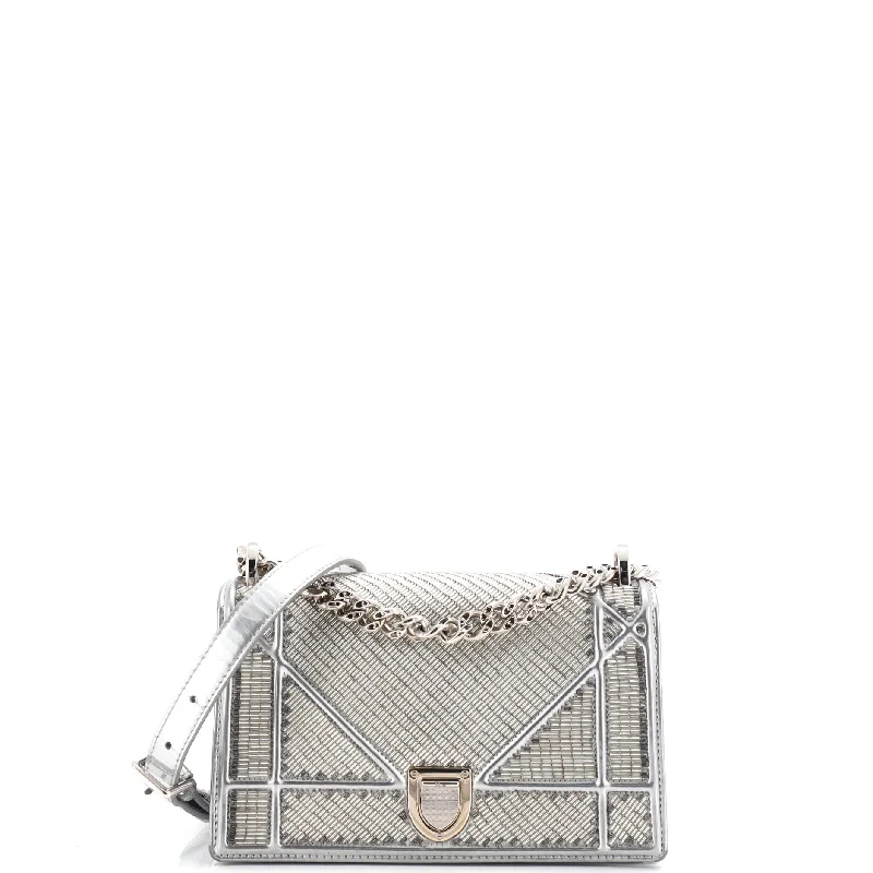 Christian Dior handbags with a removable shoulder strap for versatilityDiorama Flap Bag Beaded Leather Small