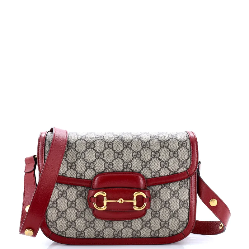 Women Gucci crossbody bags with a printed floral patternHorsebit 1955 Shoulder Bag GG Coated Canvas Small