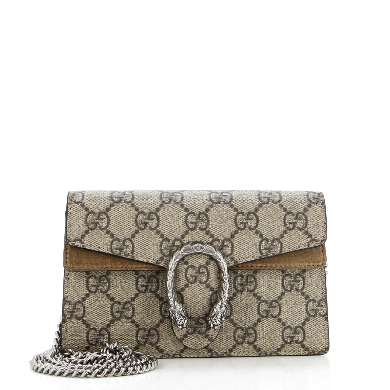 Women Gucci Sylvie bags featuring the signature web stripeDionysus Bag GG Coated Canvas Mini