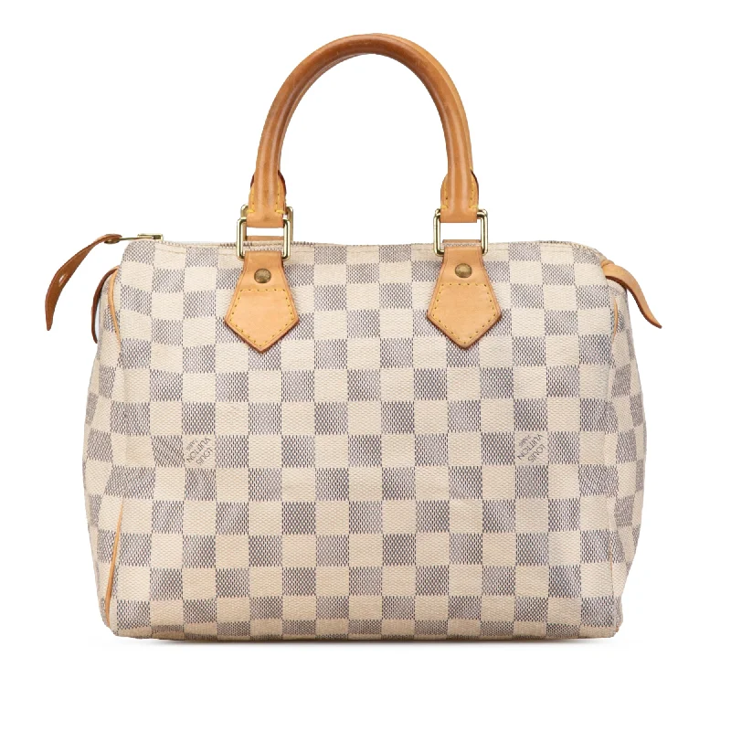 Ladies Louis Vuitton Capucines bags with gold - toned hardwareWhite Louis Vuitton Damier Azur Speedy 25 Boston Bag