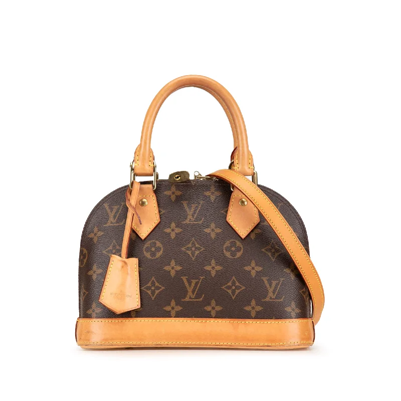 Louis Vuitton bags with a snap - button closure and a decorative charm for styleBrown Louis Vuitton Monogram Alma BB Satchel