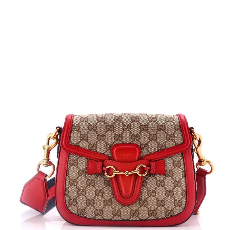 Ladies Gucci shoulder bags with a wide - width strapLady Web Shoulder Bag GG Canvas Medium