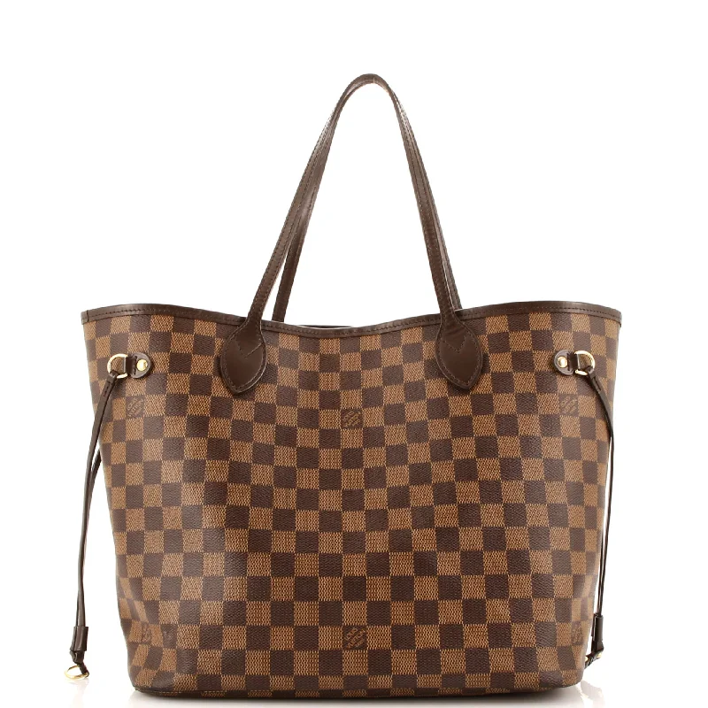 Louis Vuitton bags with a chain - link trim and a leather body for a modern edgeNeverfull NM Tote Damier MM