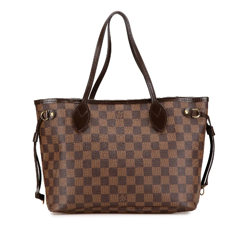 Louis Vuitton tote bags with a spacious interior and multiple pocketsBrown Louis Vuitton Damier Ebene Neverfull PM Tote Bag