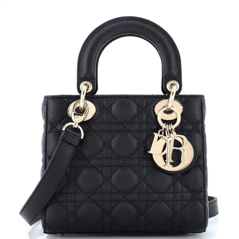 High - fashion Christian Dior bags with a geometric patternLady Dior Bag Cannage Quilt Grained Calfskin Medium