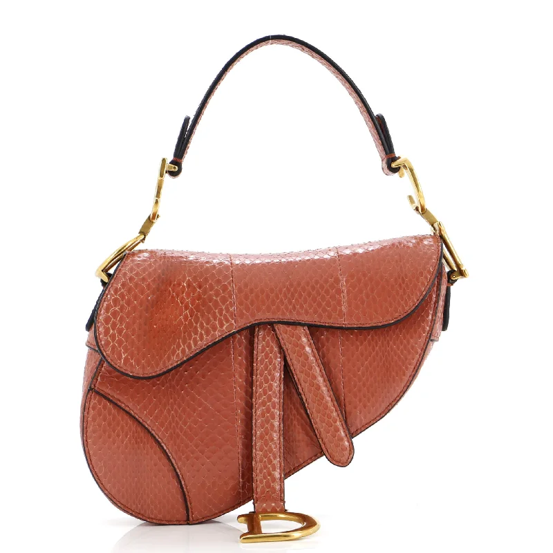 Christian Dior crossbody bags with a front - flap pocket for easy accessSaddle Handbag Python Mini