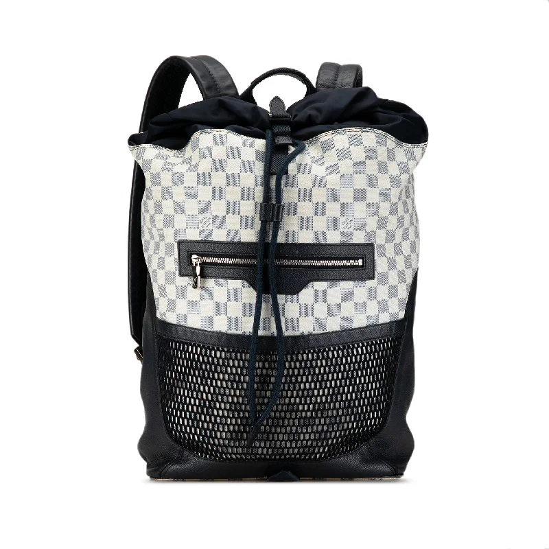 Louis Vuitton Twist bags with a contrast - colored interior for visual interestWhite Louis Vuitton Damier Azur Coastline Matchpoint Backpack