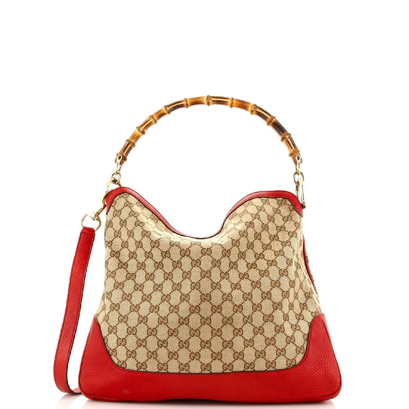 Gucci handbags for women with a beaded trimDiana Bamboo Shoulder Bag GG Canvas Medium