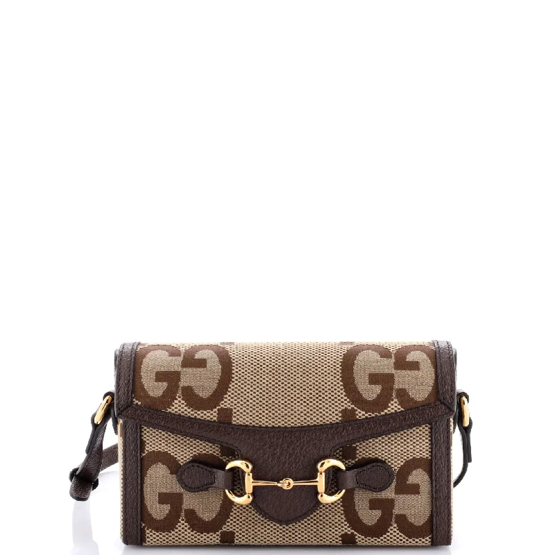 Gucci tote bags for women with a printed Gucci logoHorsebit 1955 Flap Crossbody Bag Jumbo GG Canvas Mini