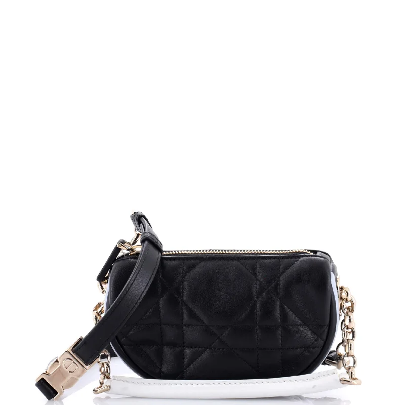 Christian Dior handbags with a detachable mirror for on - the - go touch - upsVibe Hobo Cannage Quilt Lambskin Mini