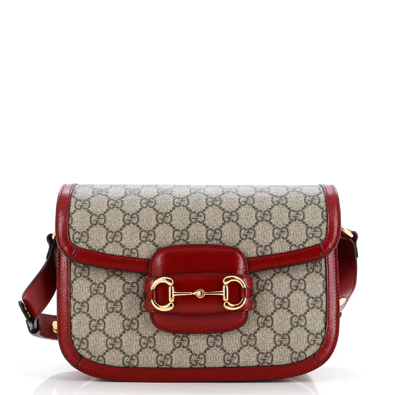 Women Gucci crossbody bags with a woven leather strapHorsebit 1955 Shoulder Bag GG Coated Canvas with Leather Small