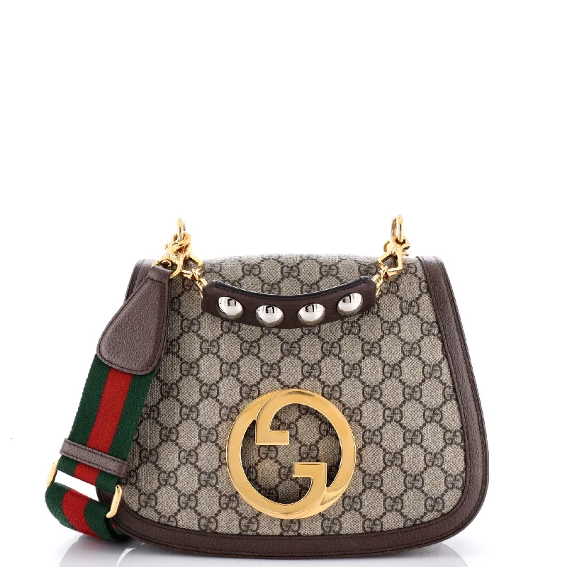 Women Gucci Sylvie bags featuring the signature web stripeBlondie NM Flap Bag GG Coated Canvas Medium