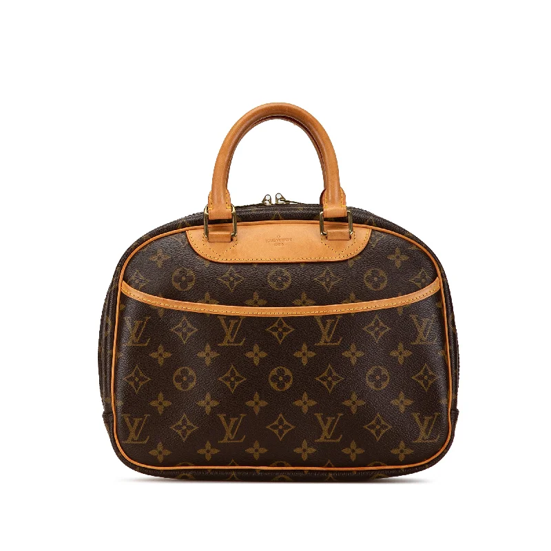 Ladies Louis Vuitton shoulder bags with a single - handle silhouetteBrown Louis Vuitton Monogram Trouville Handbag