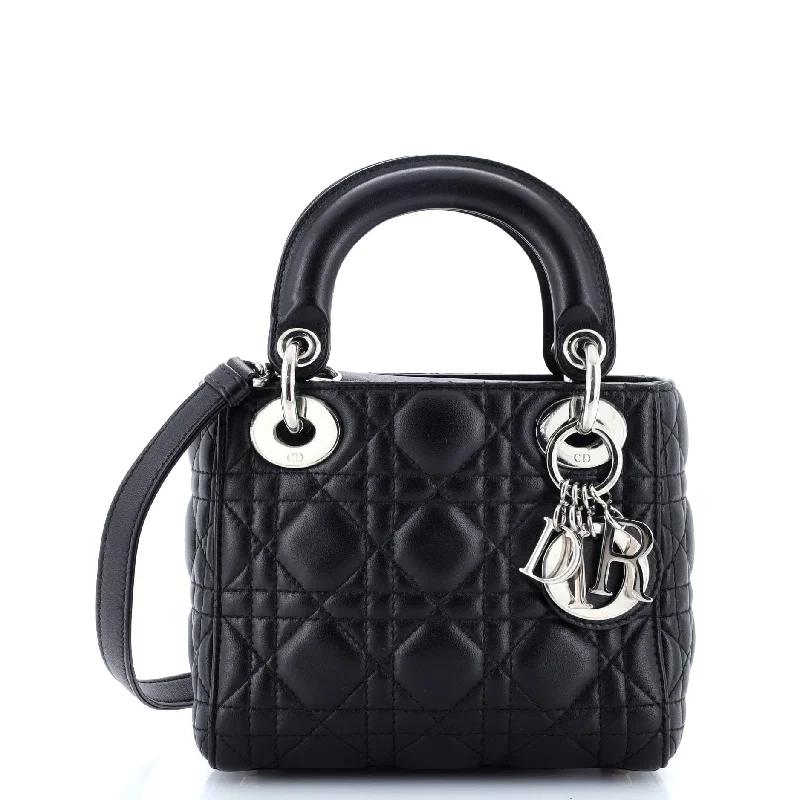 Christian Dior Saddle bags with a studded trim for a bold lookLady Dior Bag Cannage Quilt Lambskin Mini