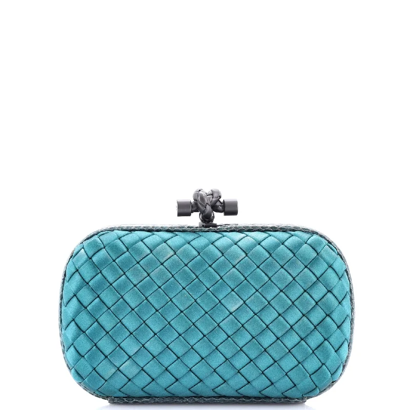 Christian Dior handbags with a back - pocket for quick storageBox Knot Clutch Intrecciato Satin Small