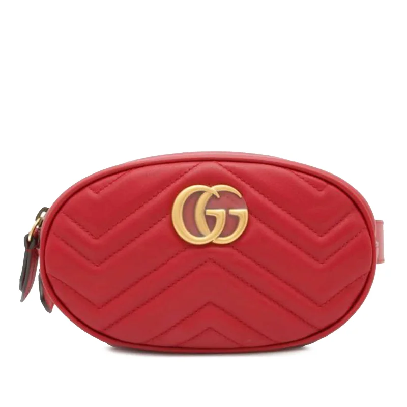 Gucci Marmont bags for women with a snakeskin - effect panelRed Gucci GG Marmont Matelasse Belt Bag